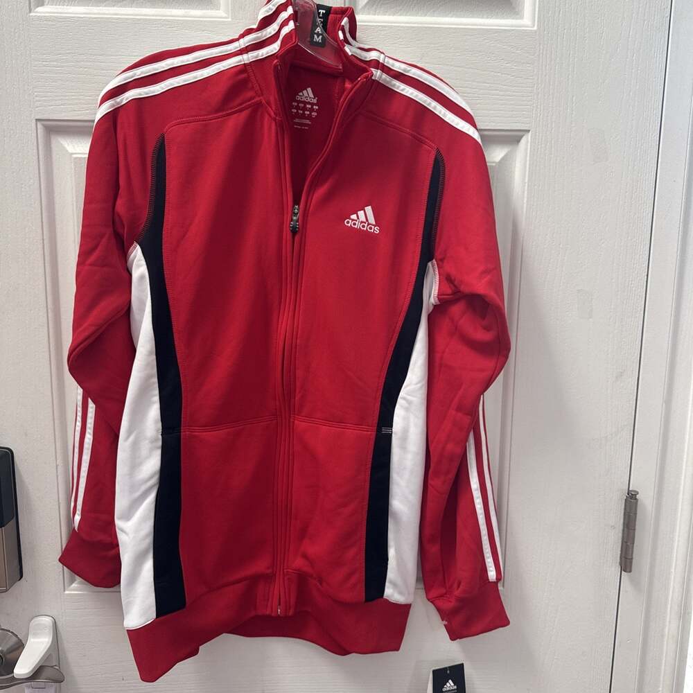 Adidas Zip Up Size S red, white, and black New Track Jacket NWT